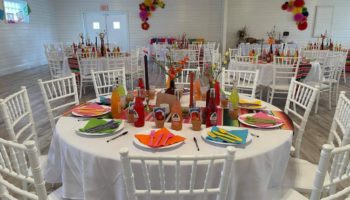Bridal shower guest table